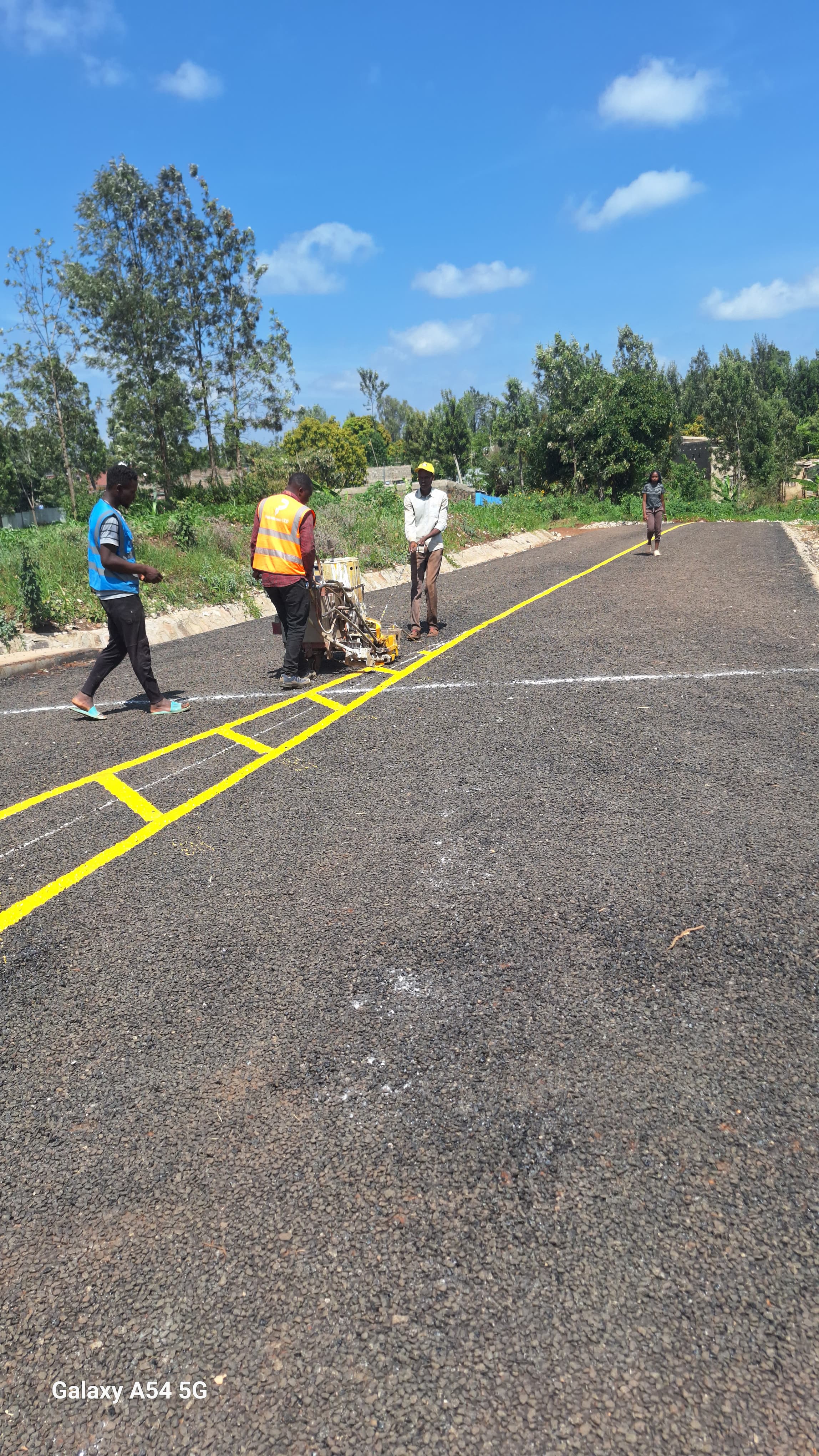 Raised thermoplastic rumble strips and yellow highway markings